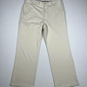 Under Armour Performance Drive Tapered Golf Pants 5 Pocket Beige Mens Sz 36x30